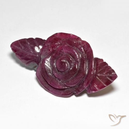 73.22 ct Red Ruby-Zoisite Stone, Natural Ruby-Zoisite in Carved Rose Shape for Sale