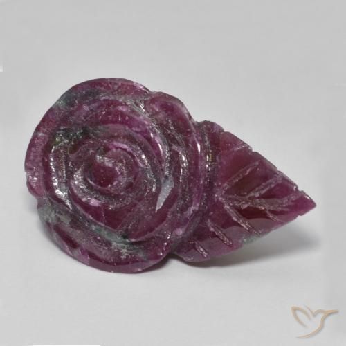 37.52ct Natural Multicolor Ruby-Zoisite, Flower Cut, Opaque