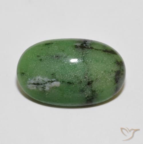 Rubino zoisite verde taglio ovale da 6,23 ct dalla Tanzania, dimensione 16,2 x 10,1mm, pietra preziosa naturale non trattati , purezza Opaque, Rubino zoisite Ovale cabochon da 1 pz, durezza Mohs di 6,5 - 7 adatto per gioielli da indossare ogni giorno, Photo A