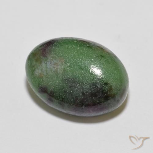 7.43 ct Multicolor Ruby-Zoisite Stone, Natural Ruby-Zoisite in Oval Cabochon Shape for Sale