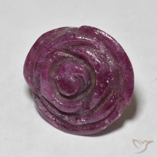 16.50 ct Purple Ruby-Zoisite Stone, Natural Ruby-Zoisite in Carved Rose Shape for Sale