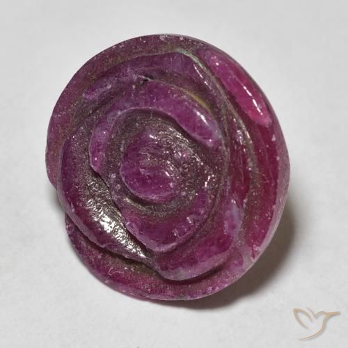 17.44 ct Purple Ruby-Zoisite Stone, Natural Ruby-Zoisite in Carved Rose Shape for Sale