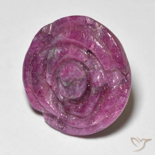 16.66 ct Purple Ruby-Zoisite Stone, Natural Ruby-Zoisite in Carved Rose Shape for Sale