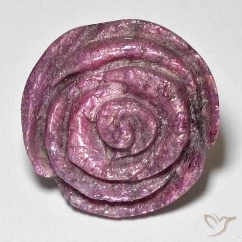 35.76 ct Purple Ruby-Zoisite Stone, Natural Ruby-Zoisite in Carved Rose Shape for Sale