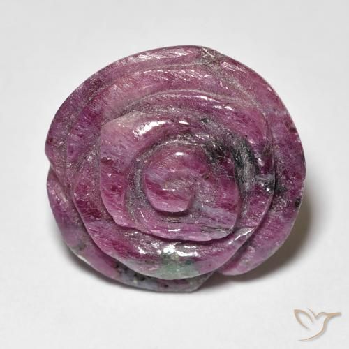 Rubis-zoisite sculpté de 24,87 ct, 17,1 x 16,8 mm de Tanzanie, Photo A