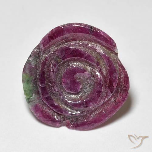 Rubis-zoisite sculpté de 9,01 ct, 15,5 x 14,9 mm de Tanzanie, Photo A