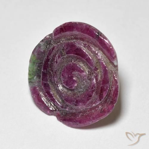 9.01 ct Purple Ruby-Zoisite Stone, Natural Ruby-Zoisite in Carved Rose Shape for Sale