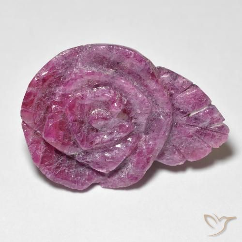 Rubino zoisite Rosa intagliata da 32,56 ct dalla Tanzania, dimensione 24,4x18,3 mm, purezza Opaque, pietra preziosa naturale non trattati, Rubino zoisite 1pc in colore Porpora, durezza Mohs di 6,5 - 7 adatto per gioielli da indossare ogni giorno, Photo A
