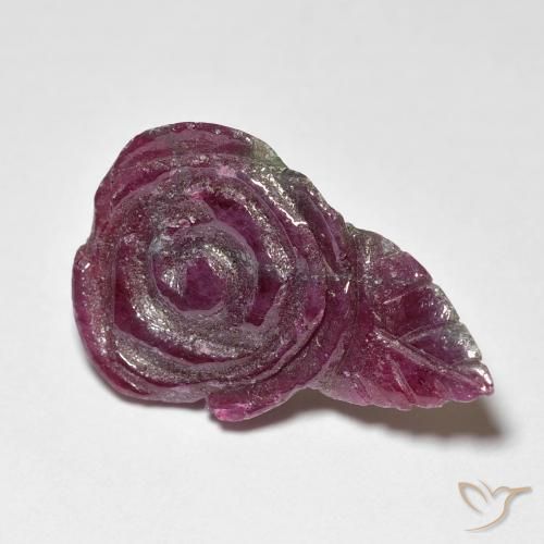 11.67ct Natural Reddish Purple Ruby-Zoisite, Flower Cut, Opaque