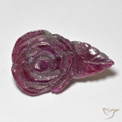 11.67 ct Purple Ruby-Zoisite Stone, Natural Ruby-Zoisite in Carved Rose Shape for Sale