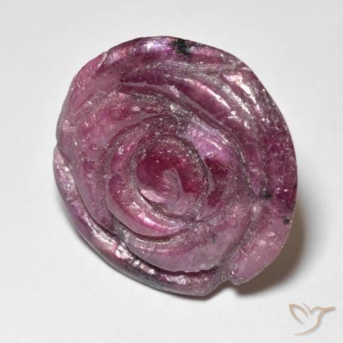 25.55 ct Purple Ruby-Zoisite Stone, Natural Ruby-Zoisite in Carved Rose Shape for Sale