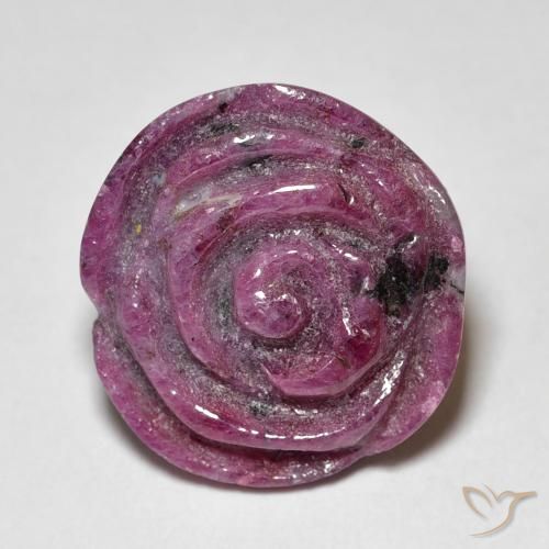 18.75 ct Carved Ruby-Zoisite, 16.4 x 15.5 mm From Tanzania, Photo A
