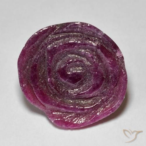Rubino zoisite Rosa intagliata da 12,46 ct dalla Tanzania, dimensione 16,9x16 mm, purezza Opaque, pietra preziosa naturale non trattati, Rubino zoisite 1pc in colore Porpora, durezza Mohs di 6,5 - 7 adatto per gioielli da indossare ogni giorno, Photo A