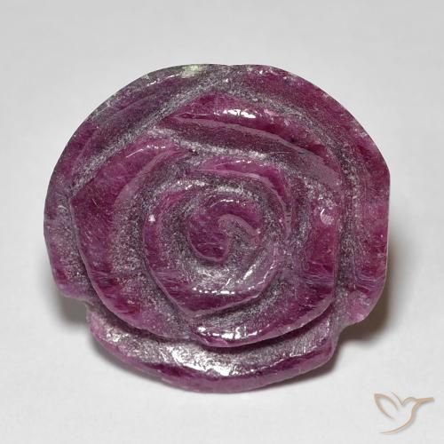 24.97 ct Carved Ruby-Zoisite, 19.3 x 18.3 mm From Tanzania, Photo A