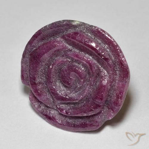 24.97 ct Purple Ruby-Zoisite Stone, Natural Ruby-Zoisite in Carved Rose Shape for Sale