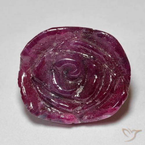 18.36 ct Purple Ruby-Zoisite Stone, Natural Ruby-Zoisite in Carved Rose Shape for Sale