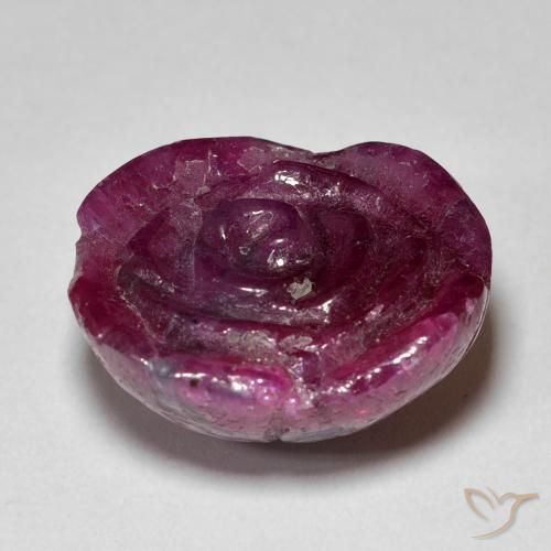 Ruby-Zoisite Gemstone in 16.8 x 14.5 mm Size for Sale, Ruby-Zoisite Stone in Medium Dark Reddish-Purple Color