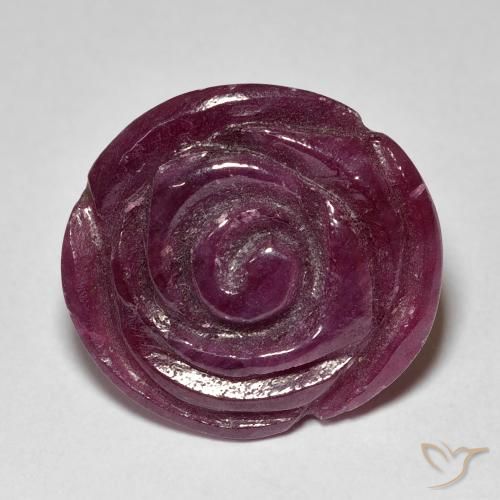 18.48ct Natural Dark Purple Ruby-Zoisite, Flower Cut, Opaque
