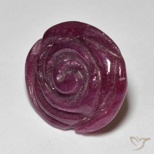 18.48 ct Purple Ruby-Zoisite Stone, Natural Ruby-Zoisite in Carved Rose Shape for Sale