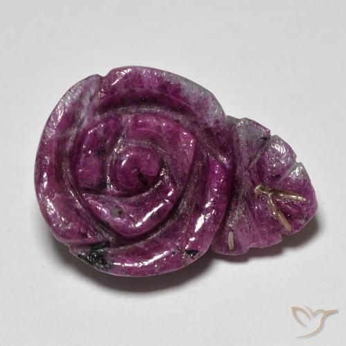 20.09ct Natural Dark Red Ruby-Zoisite, Flower Cut, Opaque