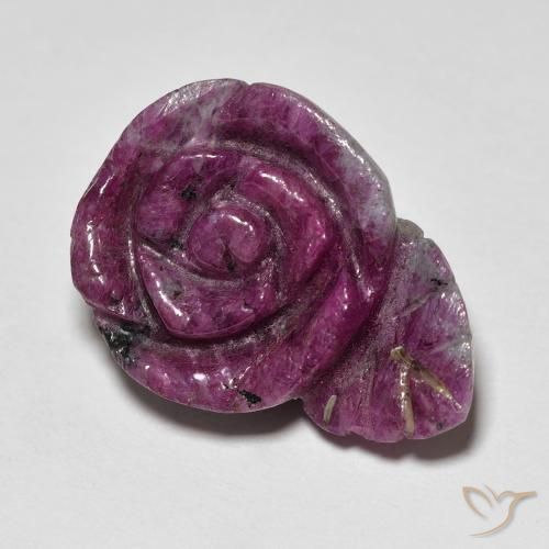 20.09 ct Red Ruby-Zoisite Stone, Natural Ruby-Zoisite in Carved Rose Shape for Sale