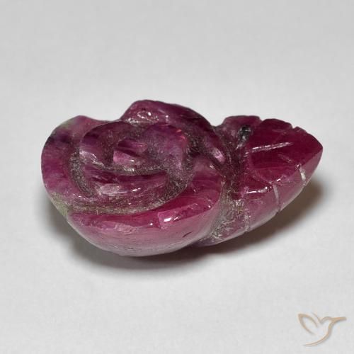 Ruby-Zoisite Gemstone in 18.9 x 12.5 mm Size for Sale, Ruby-Zoisite Stone in Medium Dark Reddish-Purple Color