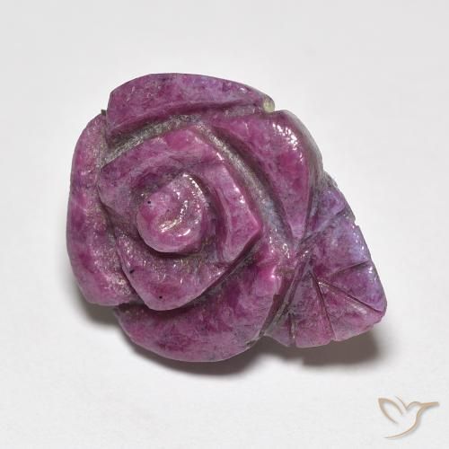 16.73 ct Purple Ruby-Zoisite Stone, Natural Ruby-Zoisite in Carved Rose Shape for Sale