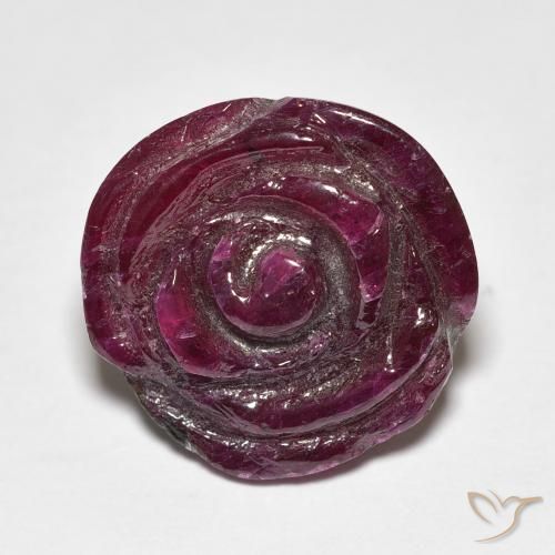 16.77ct Natural Medium Dark-Purple Ruby-Zoisite, Flower Cut, Opaque