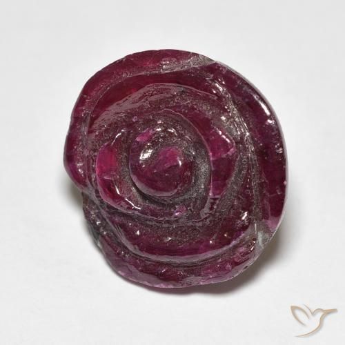 16.77 ct Purple Ruby-Zoisite Stone, Natural Ruby-Zoisite in Carved Rose Shape for Sale