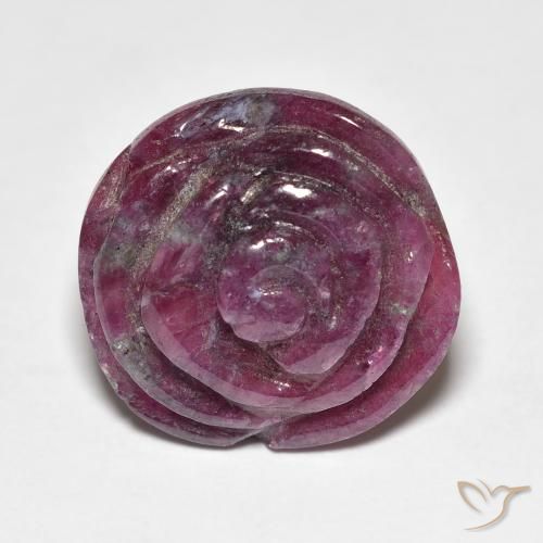 16.09ct Natural Reddish Purple Ruby-Zoisite, Flower Cut, Opaque