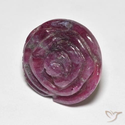 16.09 ct Purple Ruby-Zoisite Stone, Natural Ruby-Zoisite in Carved Rose Shape for Sale