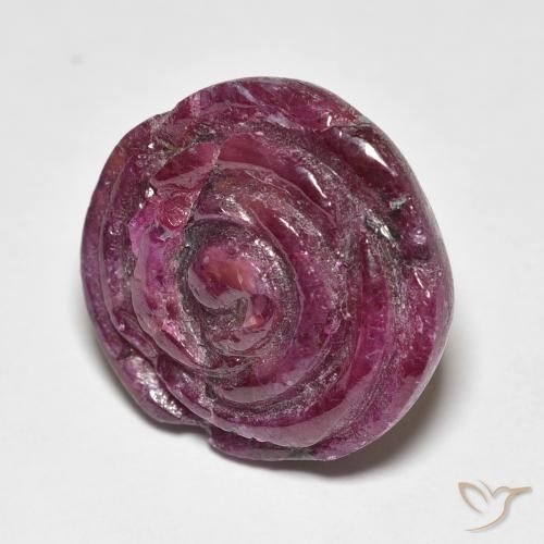 23.98 ct Purple Ruby-Zoisite Stone, Natural Ruby-Zoisite in Carved Rose Shape for Sale
