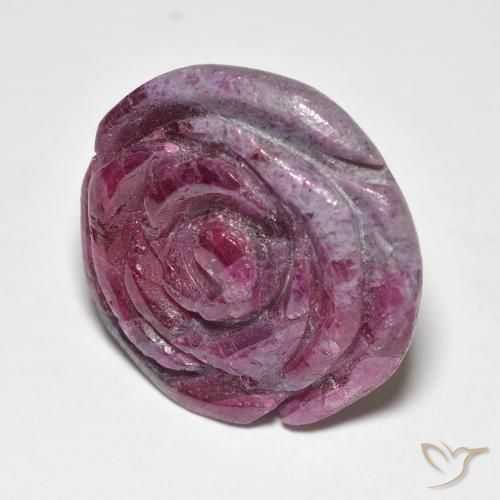 25.96 ct Purple Ruby-Zoisite Stone, Natural Ruby-Zoisite in Carved Rose Shape for Sale