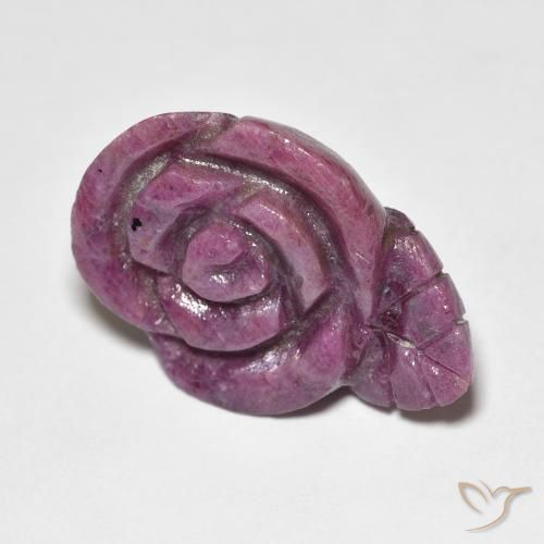 12.79 ct Purple Ruby-Zoisite Stone, Natural Ruby-Zoisite in Carved Rose Shape for Sale