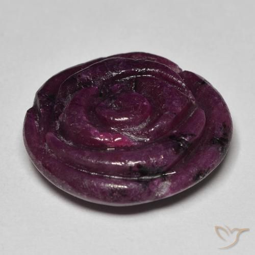 Ruby-Zoisite Gemstone in 20.7 x 20 mm Size for Sale, Ruby-Zoisite Stone in Plum Purple Color