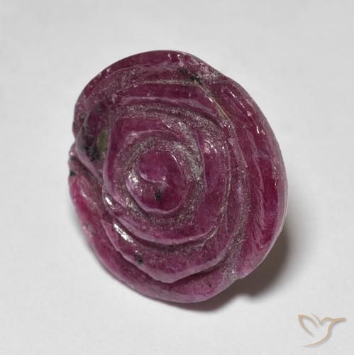 12.14 ct Purple Ruby-Zoisite Stone, Natural Ruby-Zoisite in Carved Rose Shape for Sale