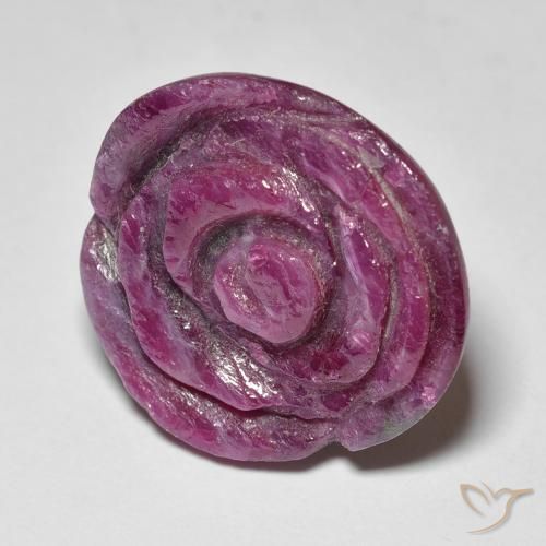 20.63 ct Purple Ruby-Zoisite Stone, Natural Ruby-Zoisite in Carved Rose Shape for Sale