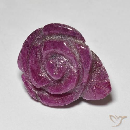 20.39 ct Purple Ruby-Zoisite Stone, Natural Ruby-Zoisite in Carved Rose Shape for Sale