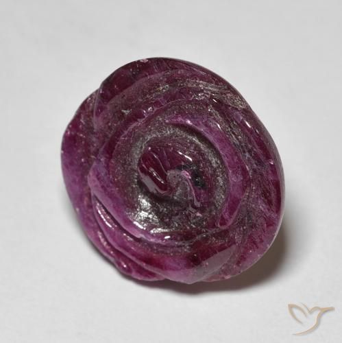 10.16 ct Purple Ruby-Zoisite Stone, Natural Ruby-Zoisite in Carved Rose Shape for Sale