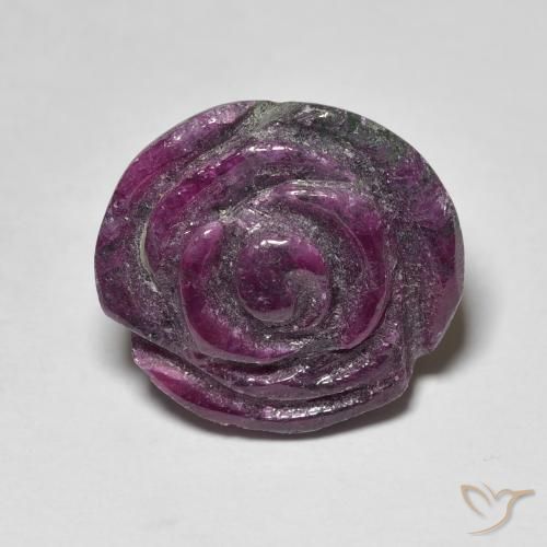 19.53ct Natural Medium Purple Ruby-Zoisite, Flower Cut, Opaque