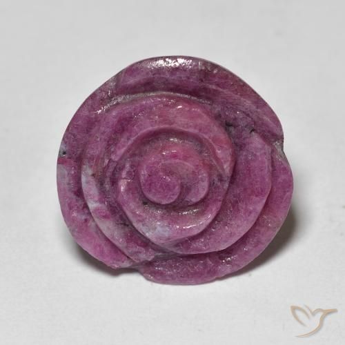 Rubis-zoisite sculpté de 17,81 ct, 17,1 x 16,6 mm de Tanzanie, Photo A
