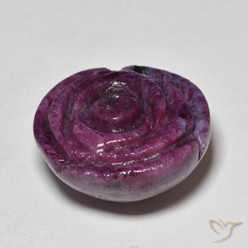 Ruby-Zoisite Gemstone in 17.8 x 17.2 mm Size for Sale, Ruby-Zoisite Stone in Deep Purple Color
