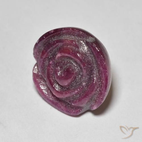 18.07 ct Purple Ruby-Zoisite Stone, Natural Ruby-Zoisite in Carved Rose Shape for Sale