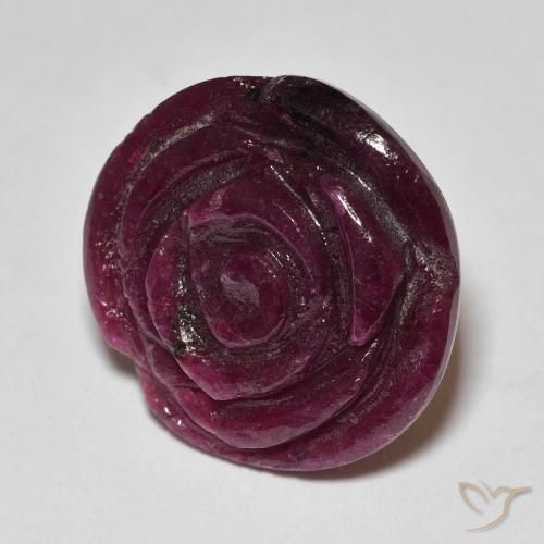 20.61 ct Purple Ruby-Zoisite Stone, Natural Ruby-Zoisite in Carved Rose Shape for Sale