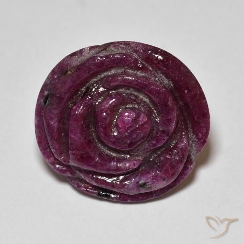 Rubis-zoisite sculpté de 17,5 ct, 16,6 x 15,4 mm de Tanzanie, Photo A
