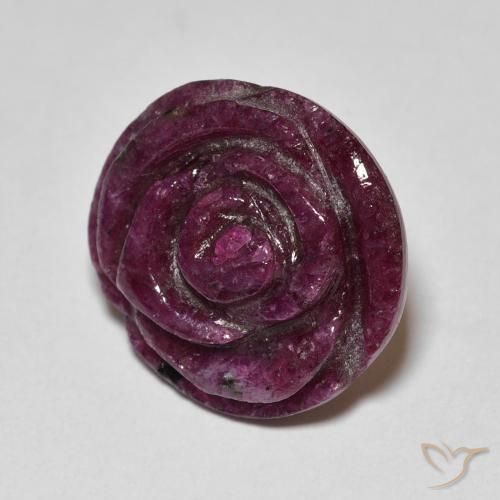 17.50 ct Purple Ruby-Zoisite Stone, Natural Ruby-Zoisite in Carved Rose Shape for Sale