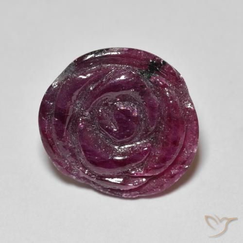 Rubis-zoisite sculpté de 13,99 ct, 15,3 x 14,7 mm de Tanzanie, Photo A