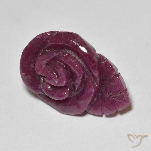 13.85 ct Multicolor Ruby-Zoisite Stone, Natural Ruby-Zoisite in Carved Rose Shape for Sale