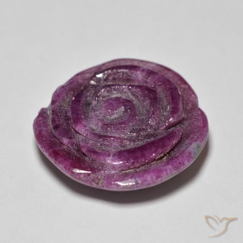 Ruby-Zoisite Gemstone in 17.9 x 16.8 mm Size for Sale, Ruby-Zoisite Stone in Medium Dark-Purple Color