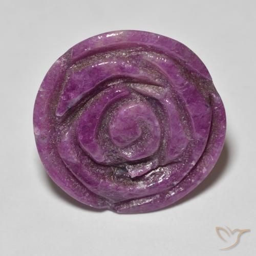 Rubis-zoisite sculpté de 14,36 ct, 17,5 x 17 mm de Tanzanie, Photo A